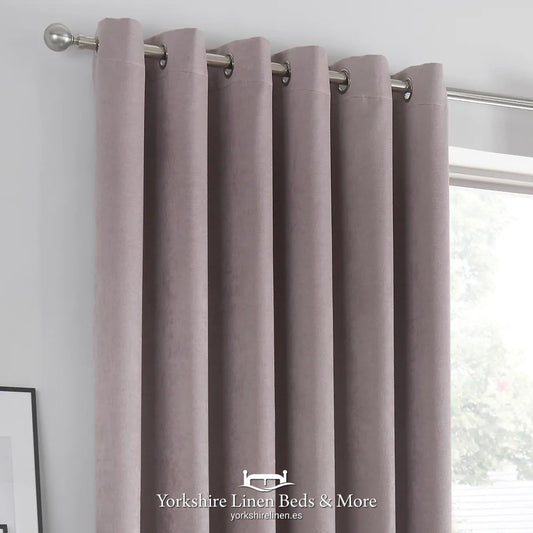 Stratus Ring Top Dim Out Curtains, Blush - Curtains & Voiles - Yorkshire Linen Beds & More