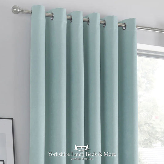 Stratus Ring Top Dim Out Curtains, Duck Egg - Curtains & Voiles - Yorkshire Linen Beds & More