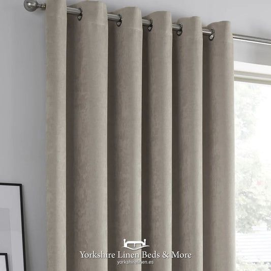 Stratus Ring Top Dim Out Curtains, Natural - Curtains & Voiles - Yorkshire Linen Beds & More