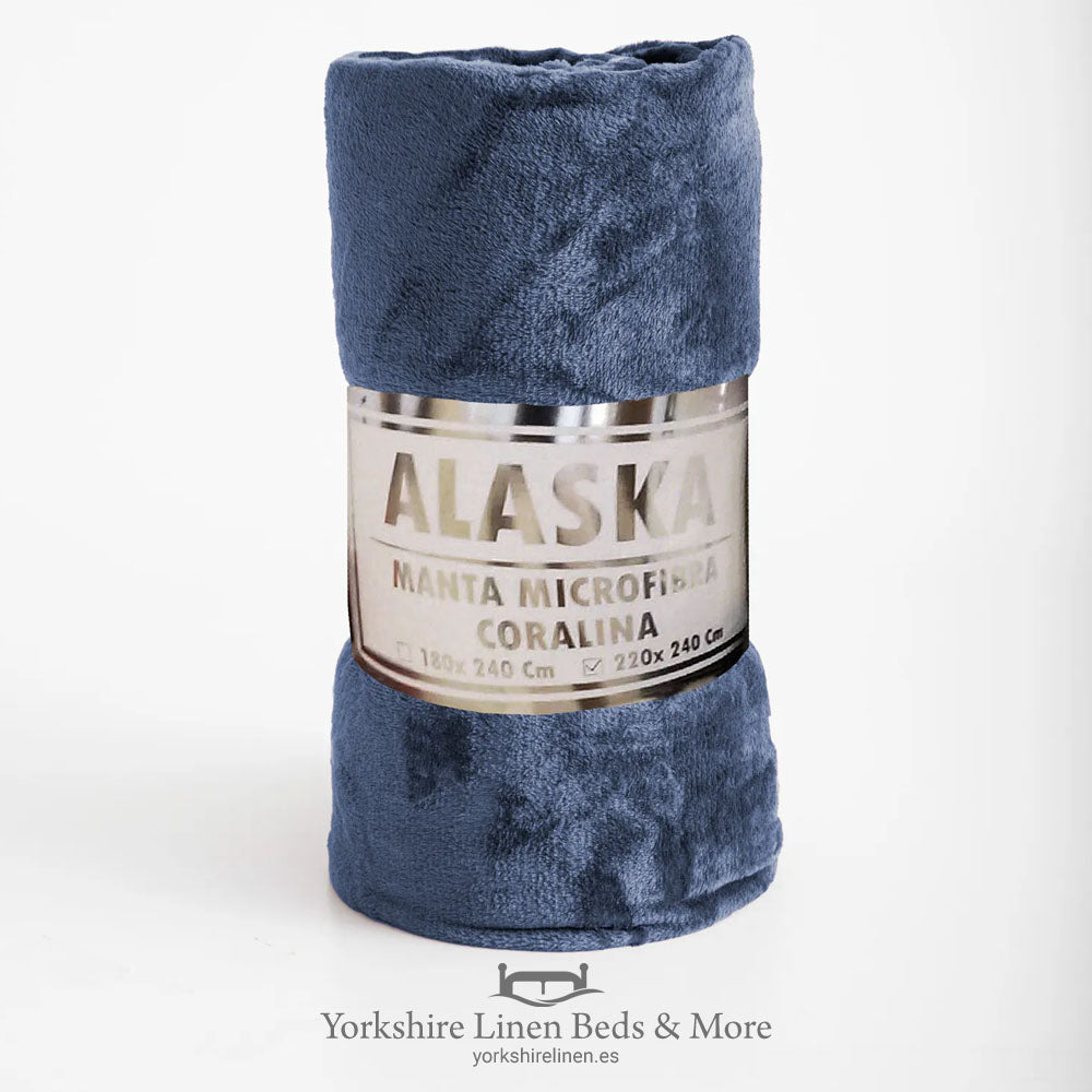 Super Value Velvet Touch Throws, Various Sizes, Blue - Throws & Bedspreads - Yorkshire Linen Beds & More