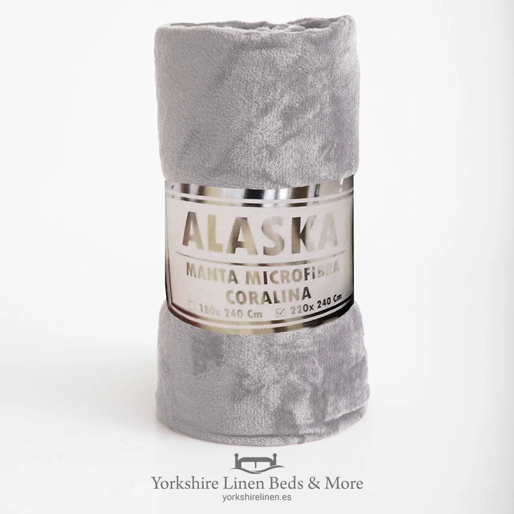 Super Value Velvet Touch Throws, Various Sizes, Silver - Throws & Bedspreads - Yorkshire Linen Beds & More