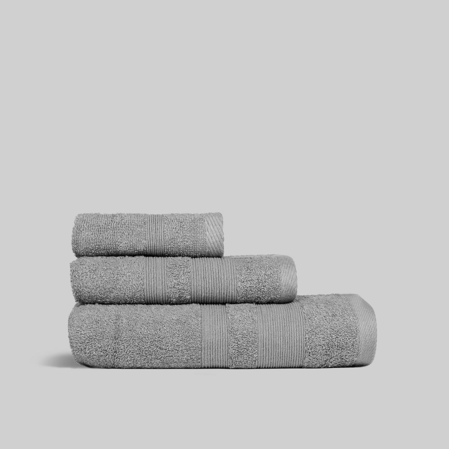Cotton Caress 400 GSM 100% Cotton Towels, Grey Washable at 60 Degrees