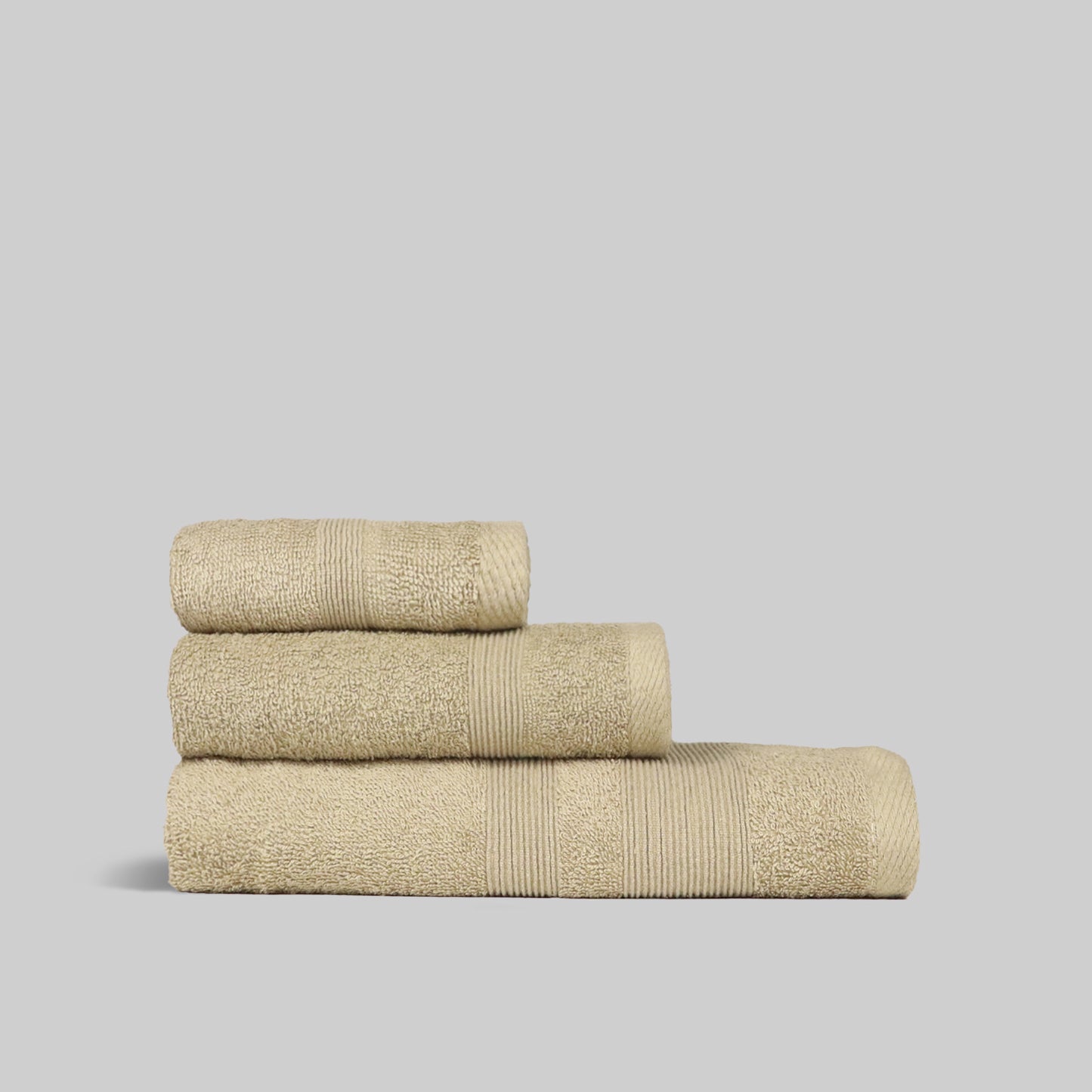 Cotton Caress 400 GSM 100% Cotton Towels, Beige Washable at 60 Degrees