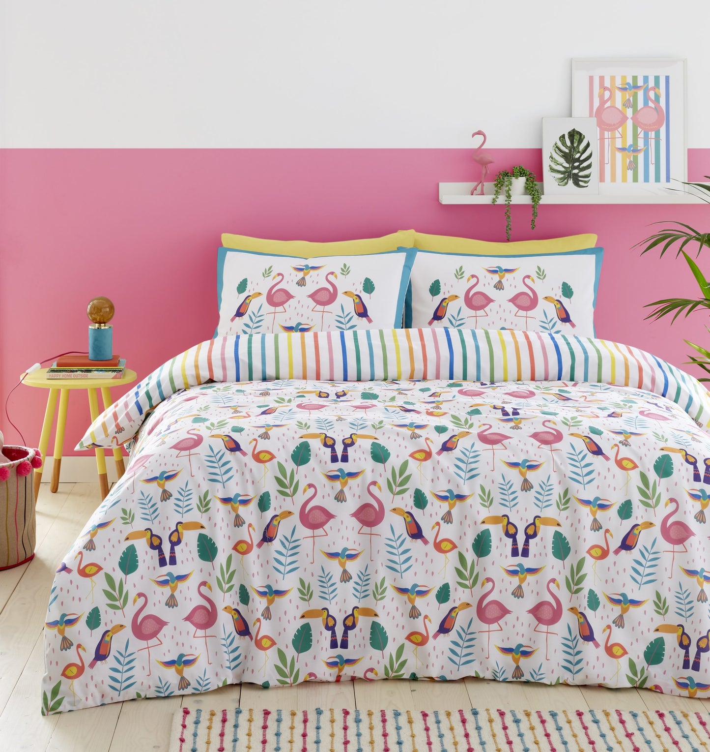 Tropical Flamingo Duvet Set, Multi SALE