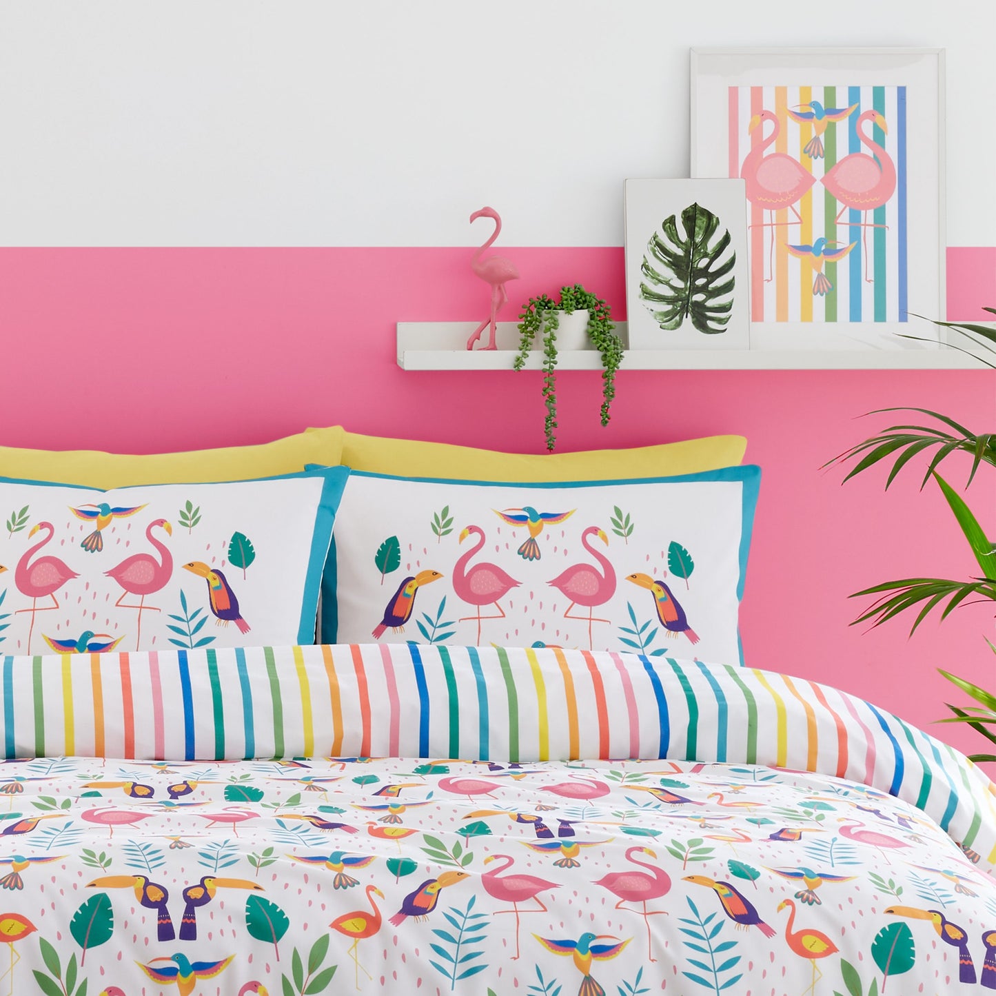 Tropical Flamingo Duvet Set, Multi SALE