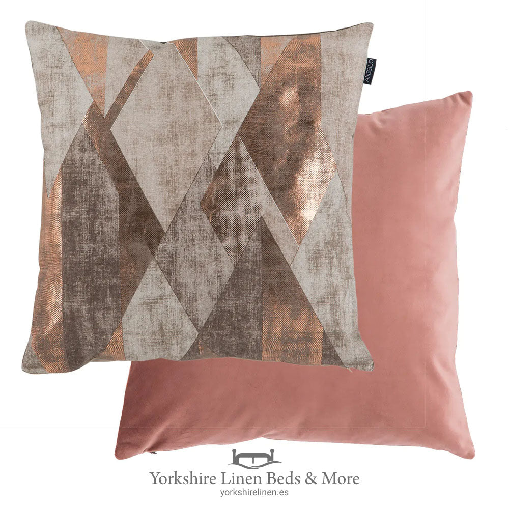 Urban Geo Cushion, Rose - Cushions and Home Decoration, Yorkshire Linen Beds & More