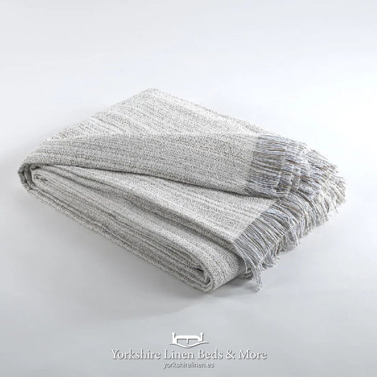 Verona Cotton Rich Multiuse Throw Stone and Grey