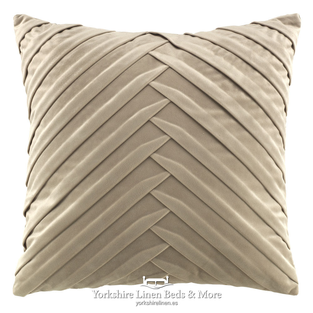 Vintage Pleats Square Cushion Natural Yorkshire Linen Beds & More P01