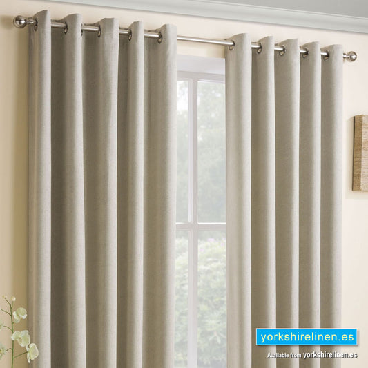 Vogue Cream Ring Top Blackout Curtains - Yorkshire Linen Warehouse