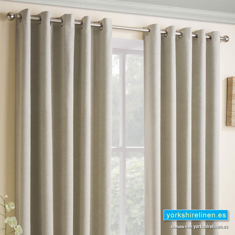 Vogue Latte Ring Top Blackout Curtains - Yorkshire Linen Warehouse