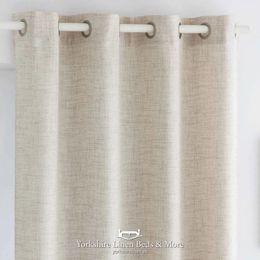Wonda Linen Style Ring Top Voiles, Beige - Voiles & Net Curtains - Yorkshire Linen Beds & More