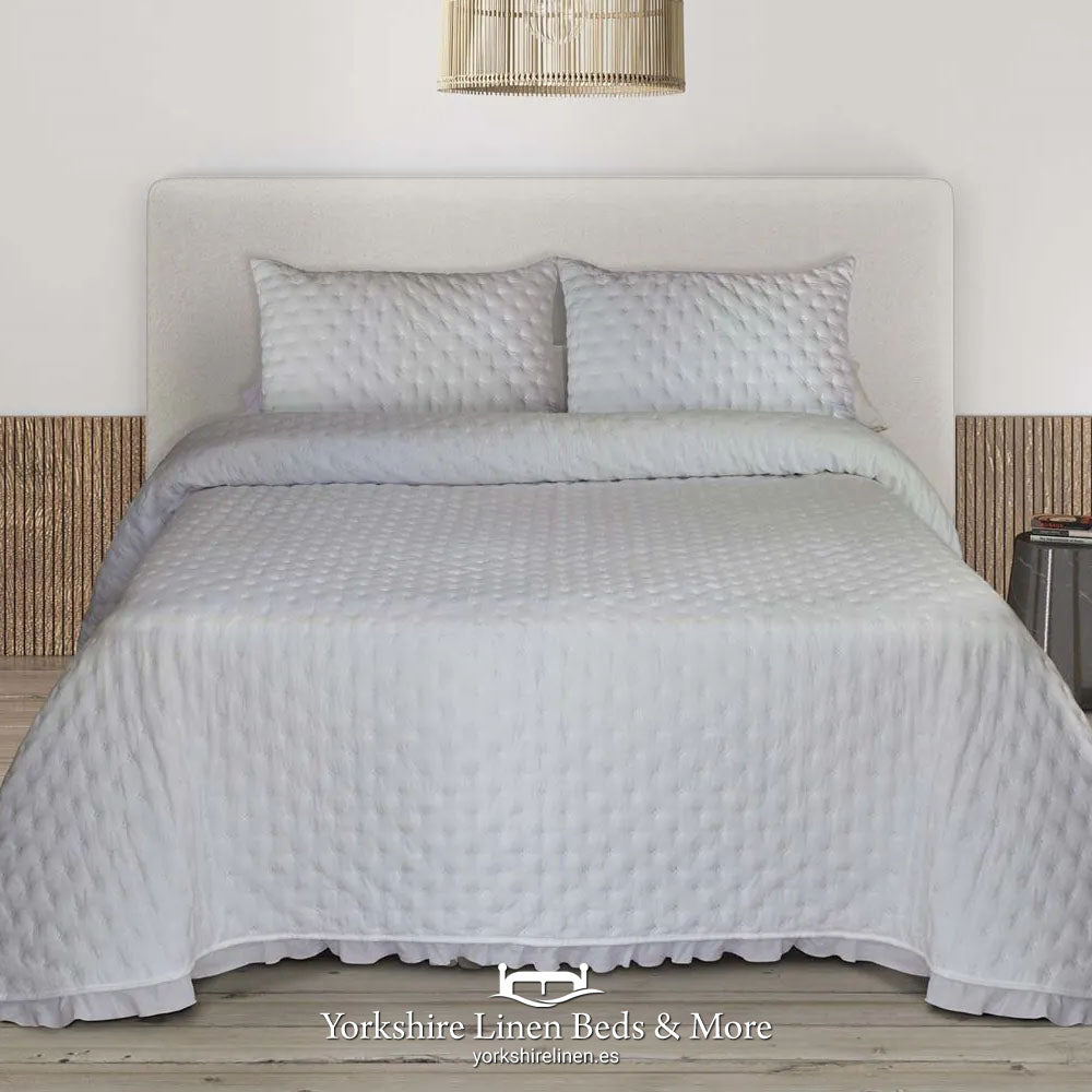 Zafir Stone Washed Bedspread, White - Bedspreads & Runners - Yorkshire Linen Beds & More