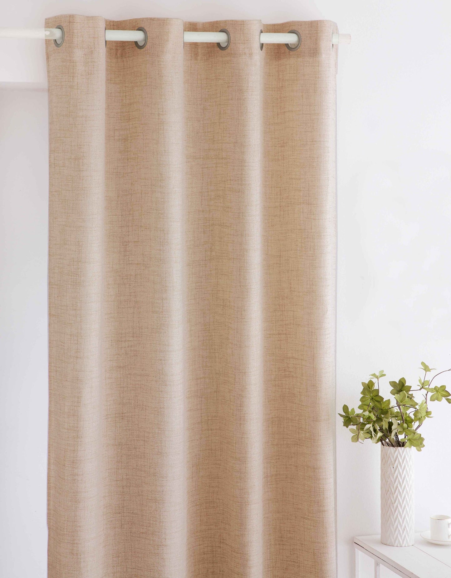 Alaya Eyelet Linen Style Curtain Panels, Terracotta