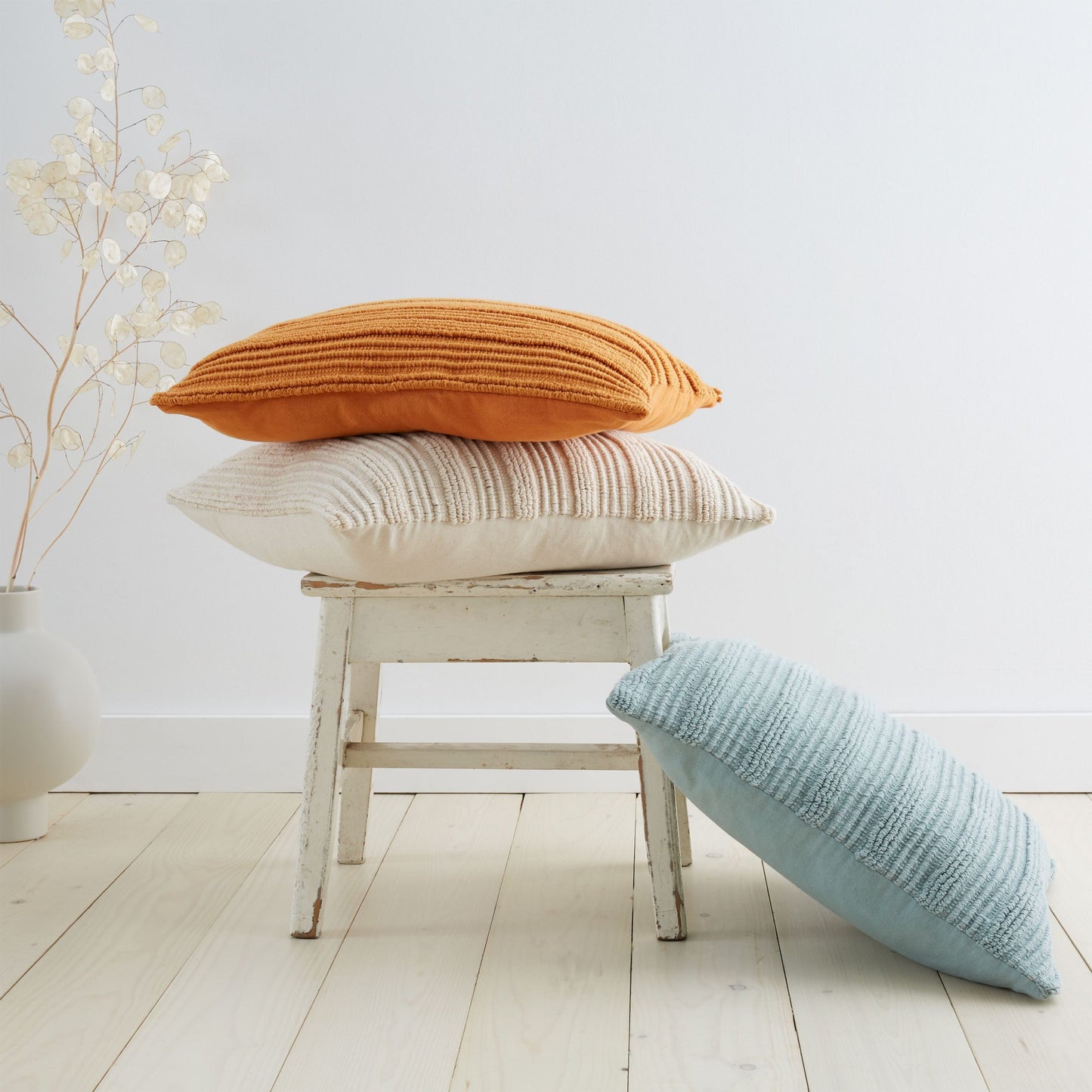 Tufted Stripe Cushions, Green