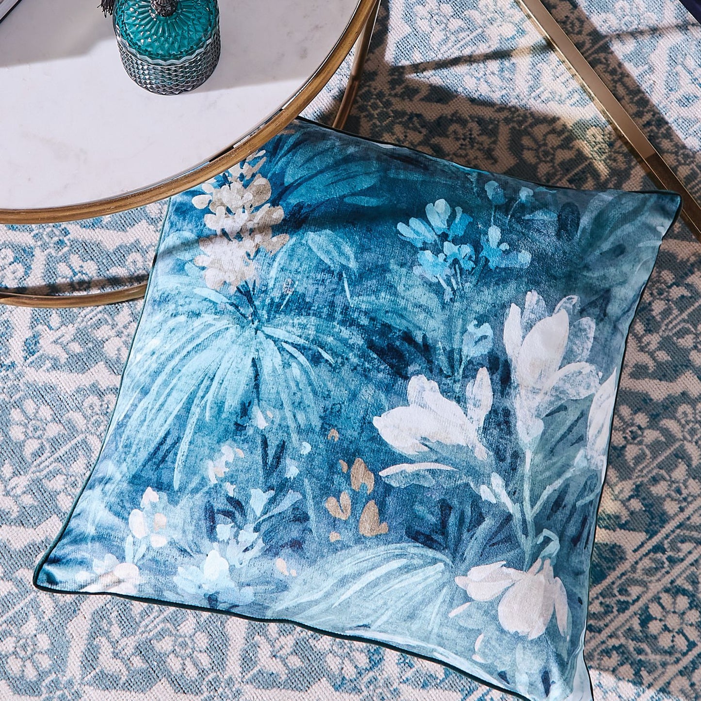 Anthea Luxury Velour Cushions, Teal