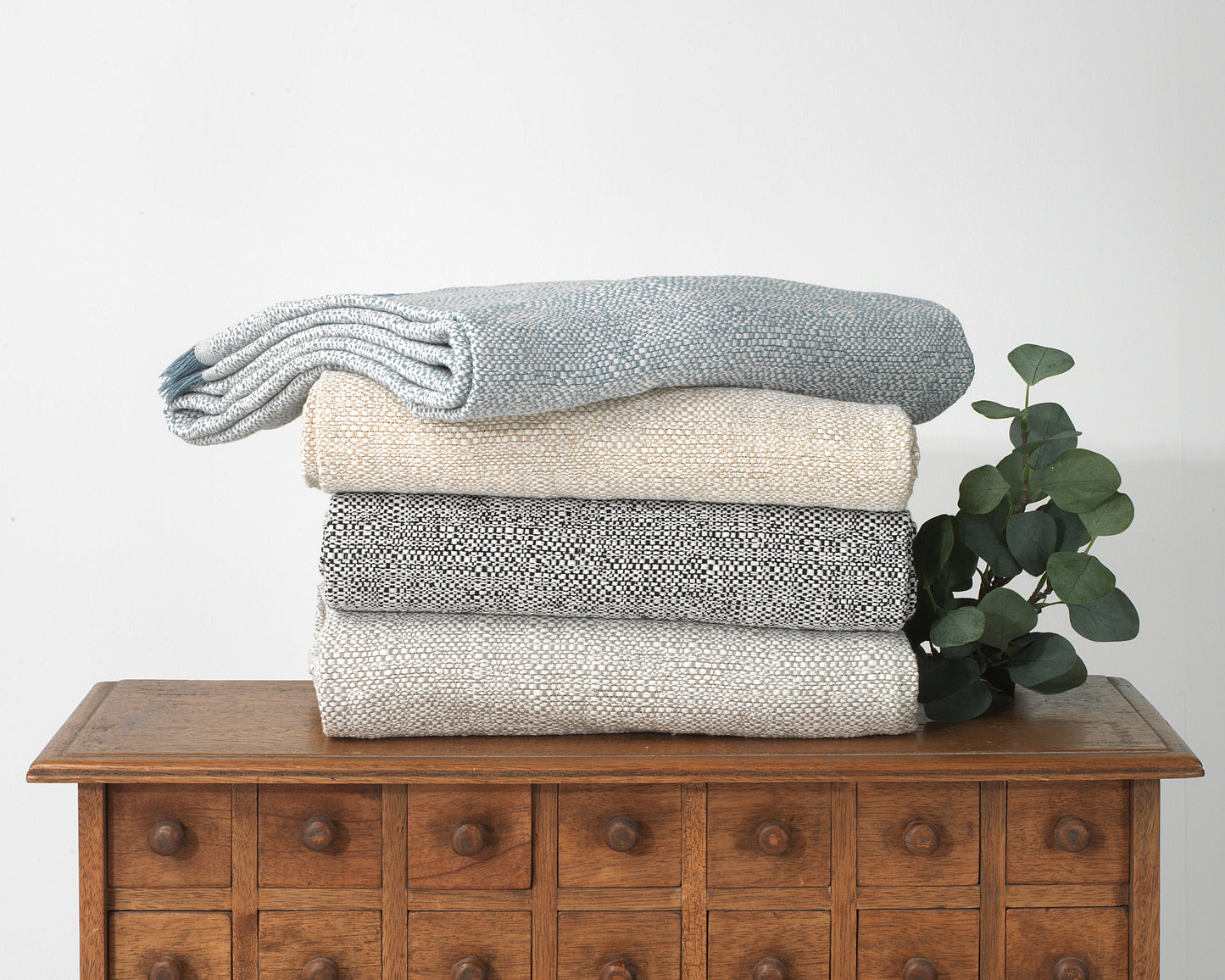 Attica Cotton Multi Use Throw, Duck Egg Blue