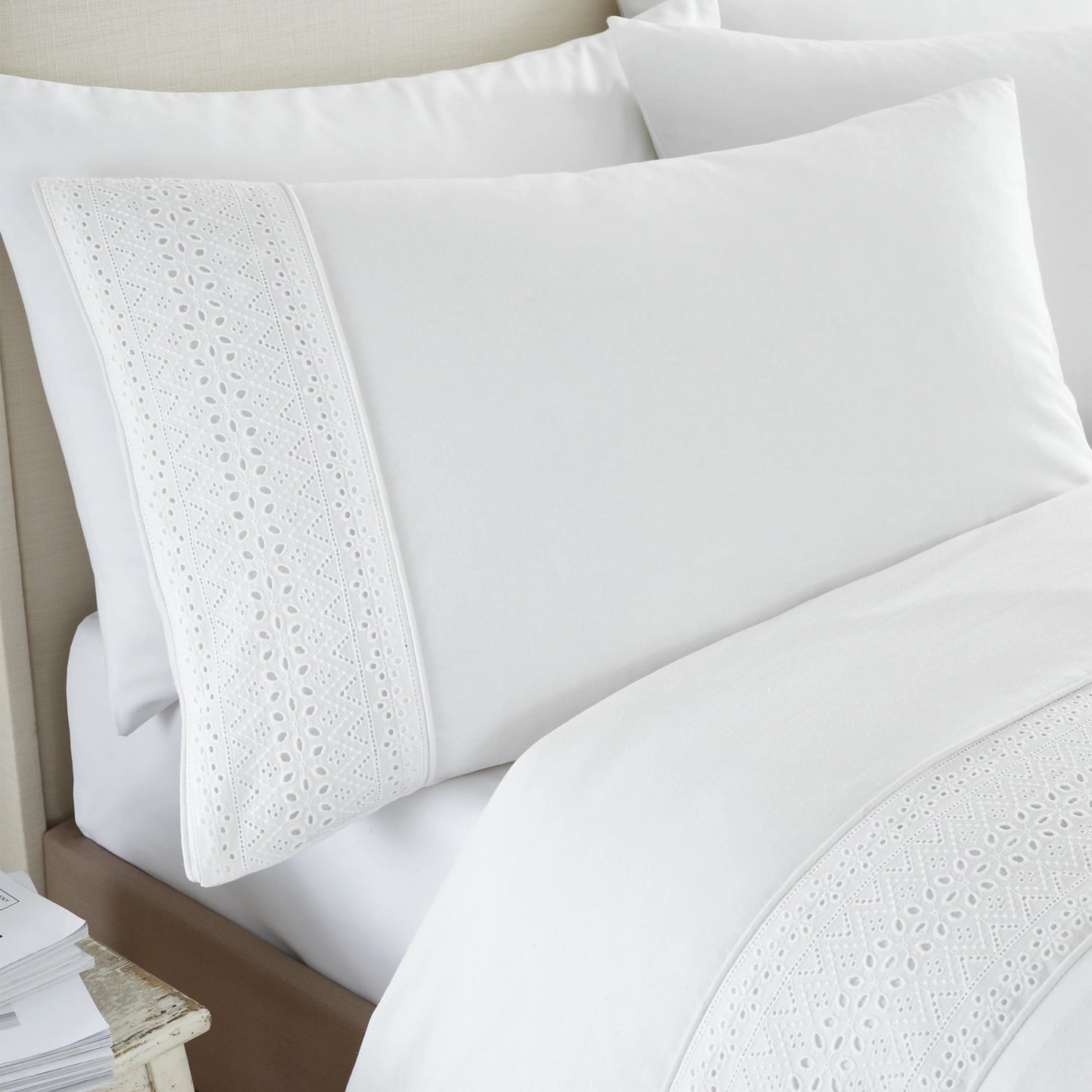Broderie Anglaise Duvet Set - White