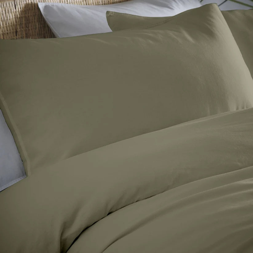 Cassie 100 % Cotton Stonewash Duvet Set Khaki