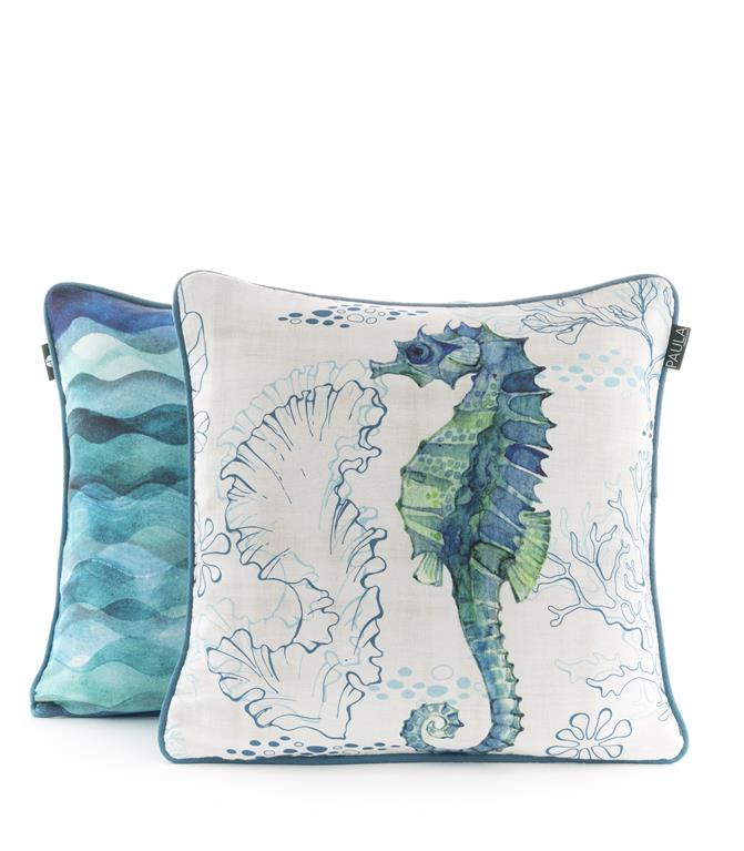 Linen Look Cushions, 50x50cm, Jellyfish REDUCED TO CLEAR