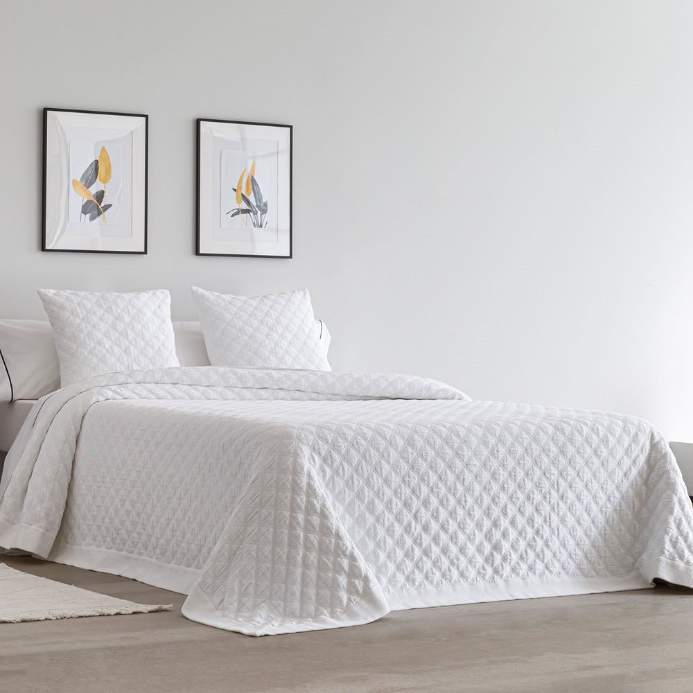 Relax Stone Wash Cotton Bedspreads, White SALE