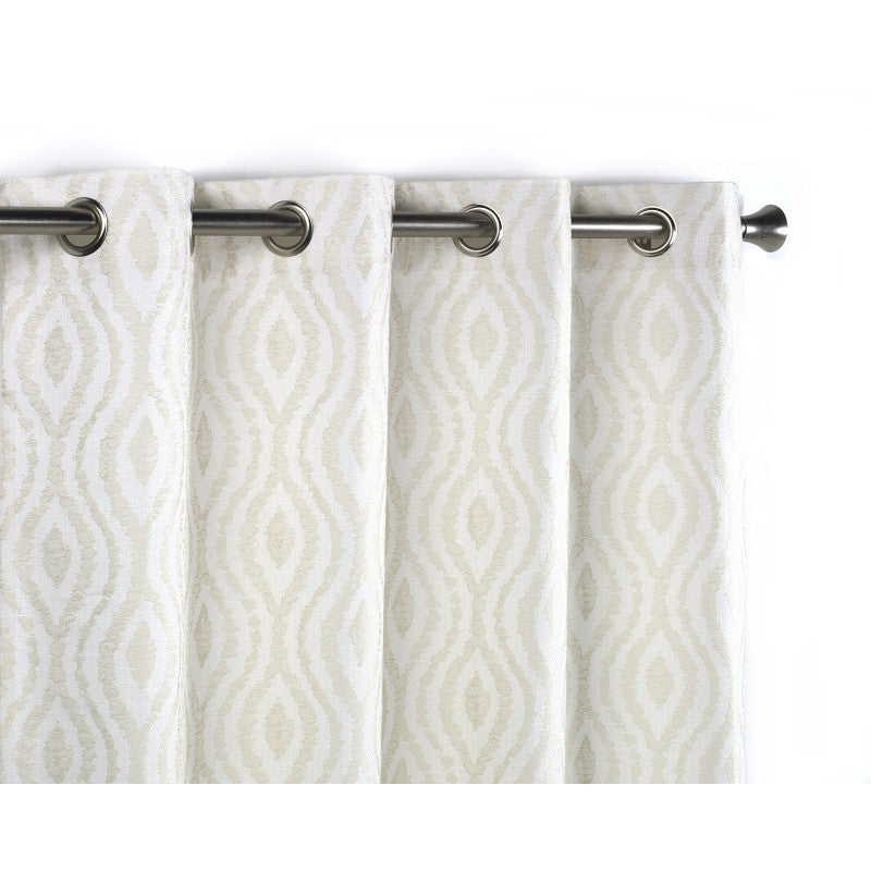 Curves Jacquard Ring Top Curtain Panel, Taupe FINAL REDUCTION