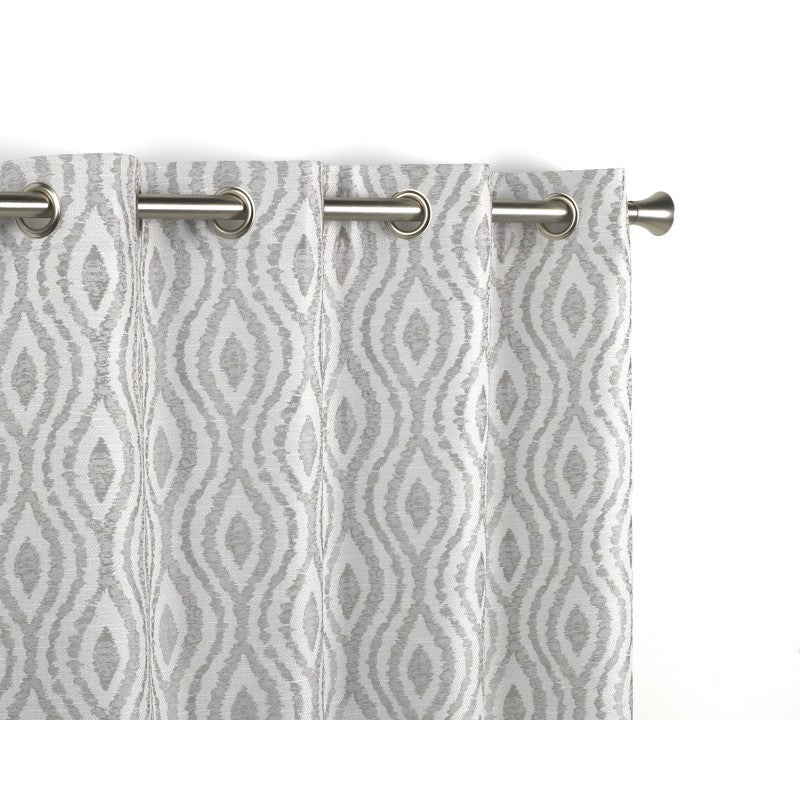 Curves Jacquard Ring Top Curtain Panel, Taupe FINAL REDUCTION