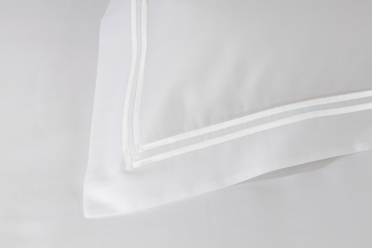 Opulence 300 TC Sateen Cotton Double Row Cord Duvet Sets, White Detailing