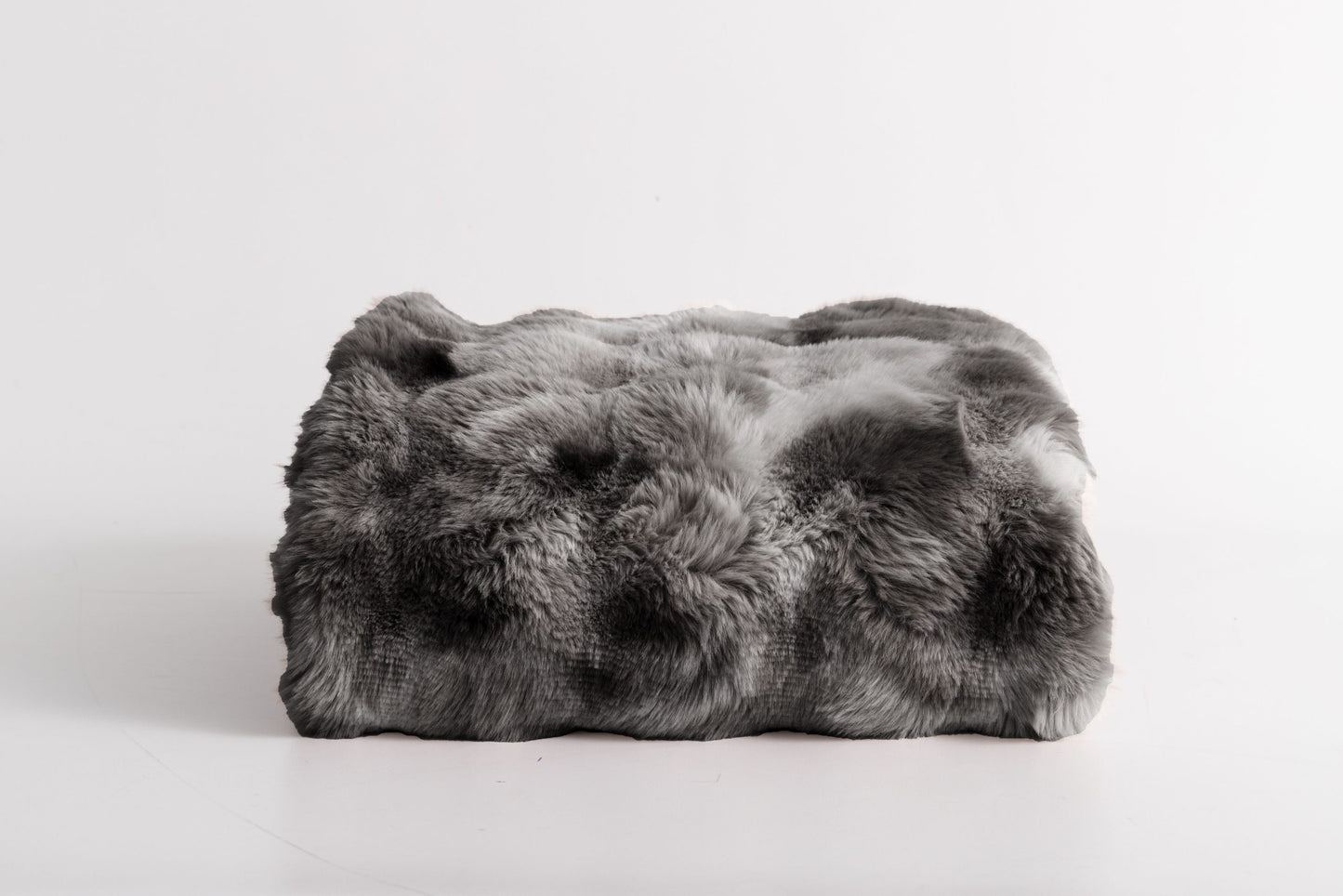 Duna Luxury Faux Fur Throw, Grey
