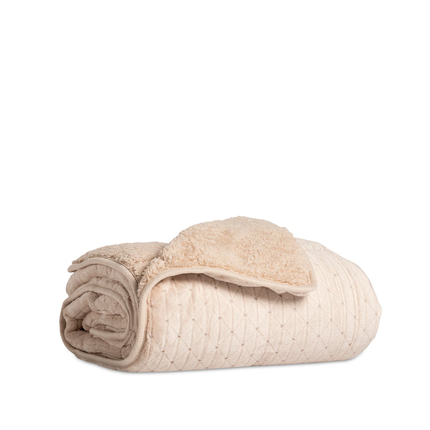 Warm & Cosy Stella Sherpa Fleece Throws, Ivory SALE