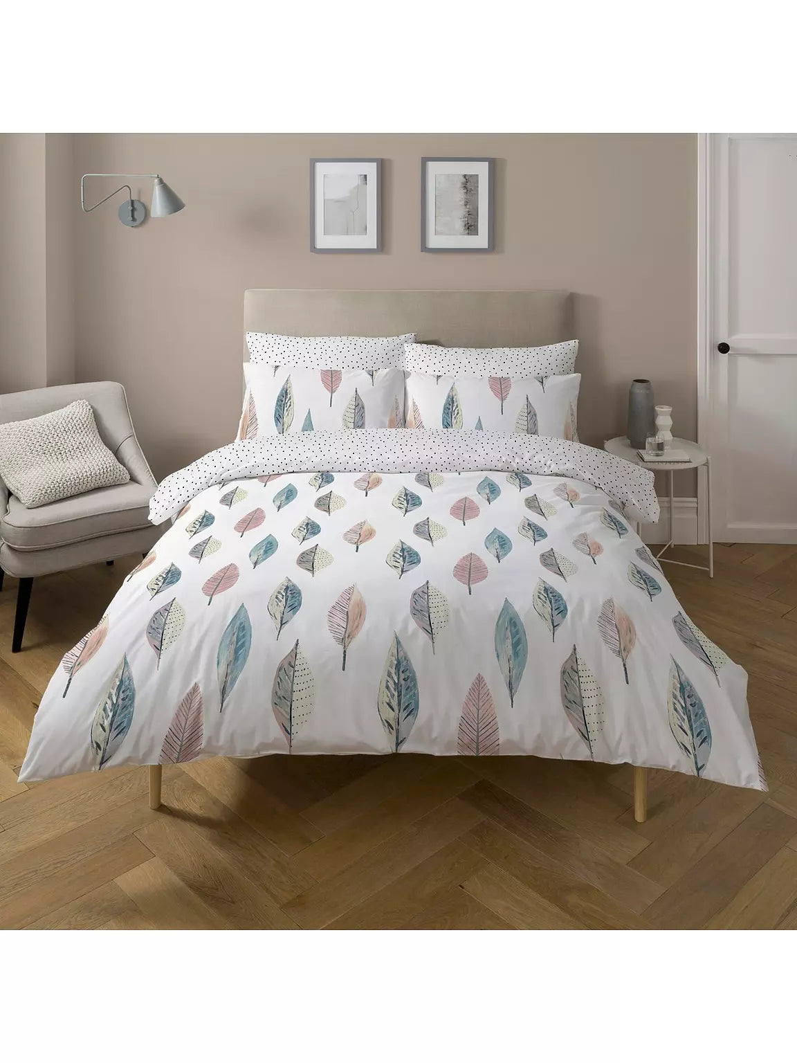 Skandi Leaf Duvet Set, Multi