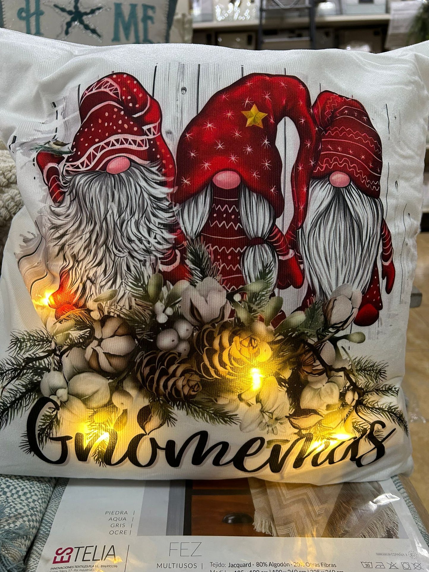 Festive LED Christmas Cushion Range, Gnomemas SPECIAL OFFER !