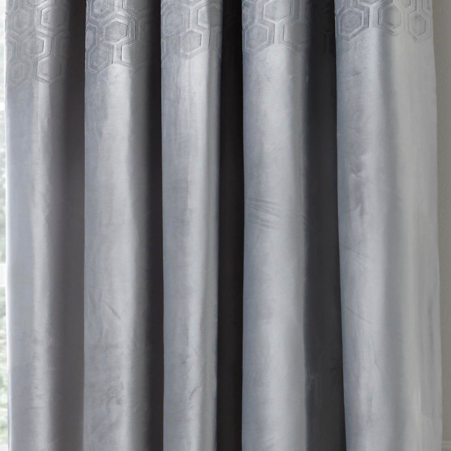 Jasper Eyelet Curtains, Silver LAST UNITS
