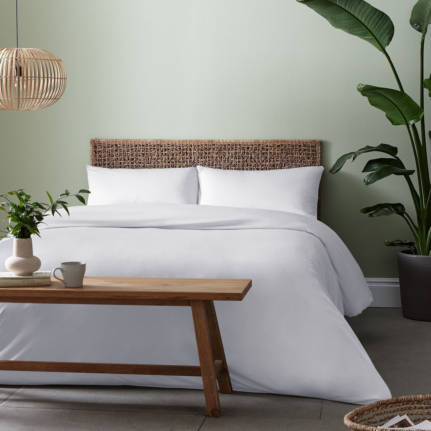 Catherine Lansfield So Soft Jersey Duvet Set, White FINAL CLEARANCE