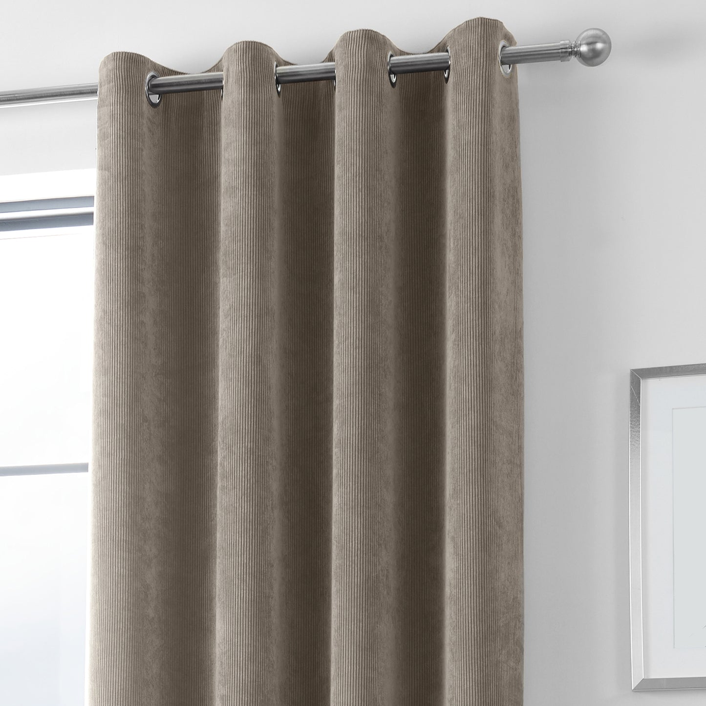 Kintyre Corded Ring Top Curtains, Natural SALE