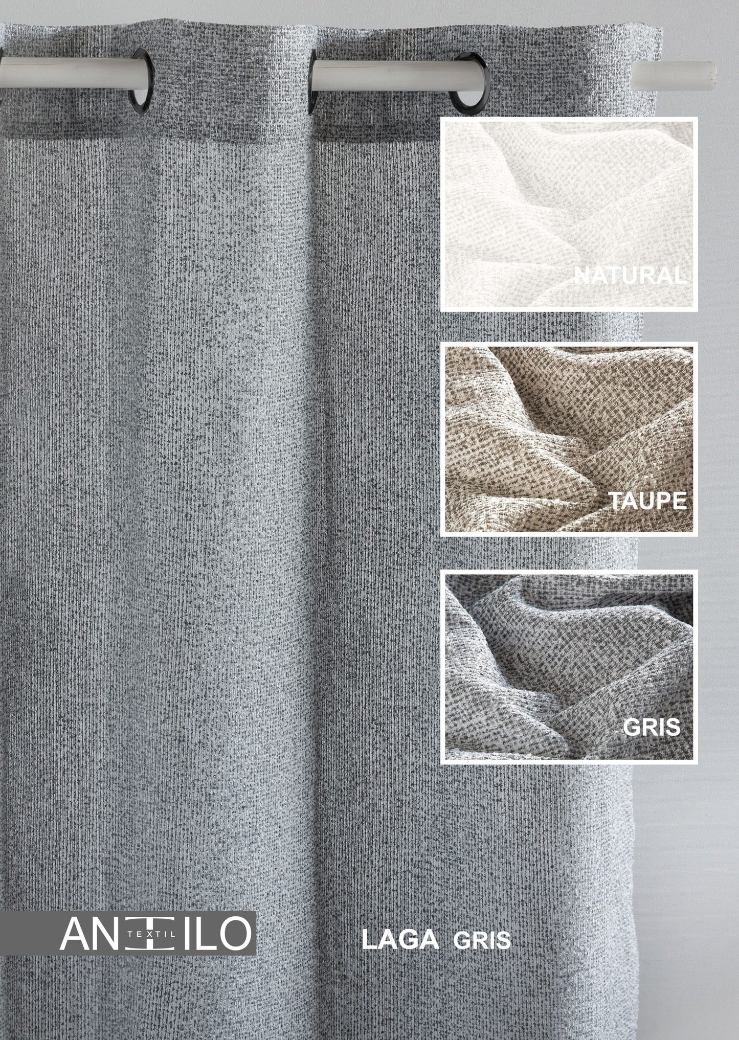 SALE Lagar Boucle Ring Top Voile Panels, Assorted Colours
