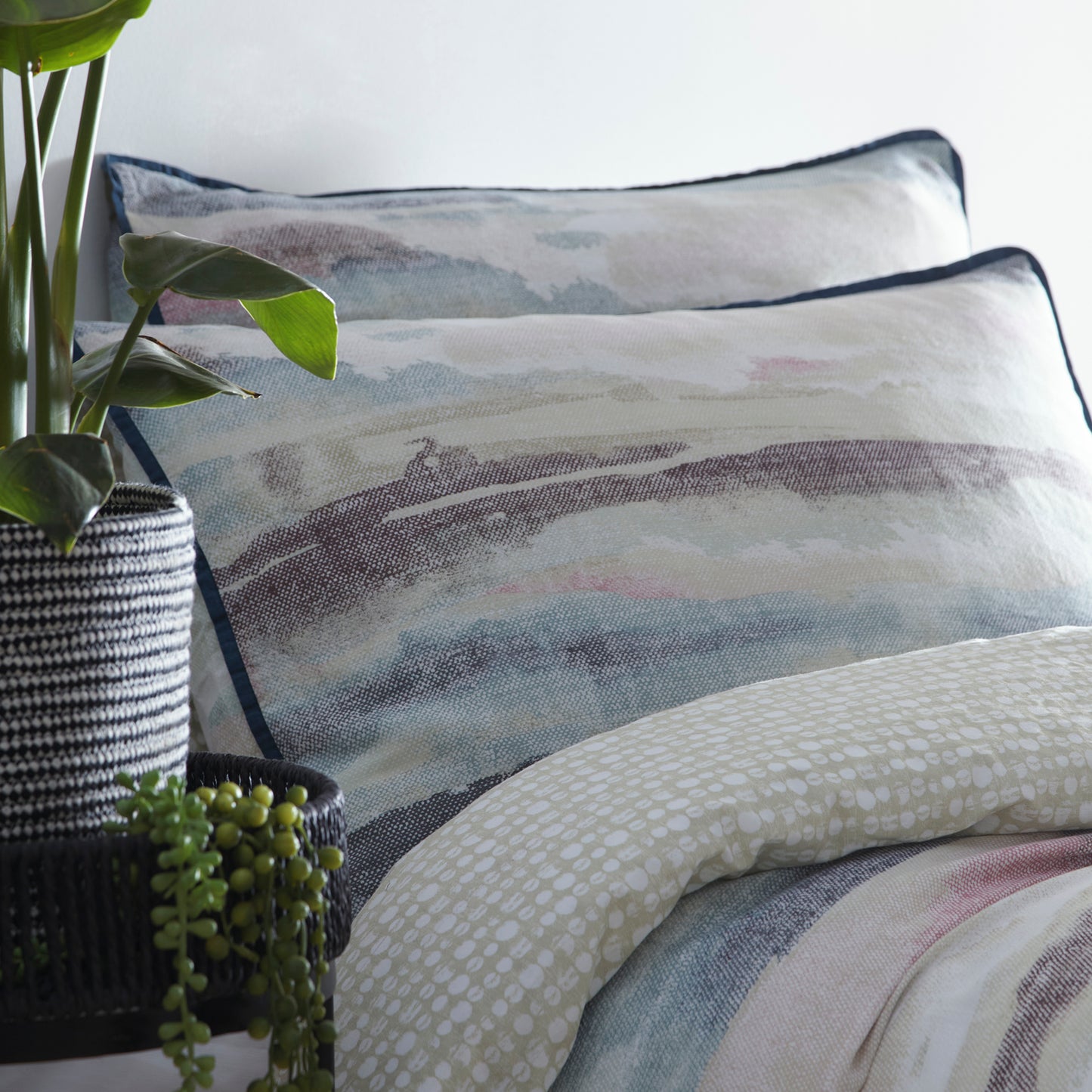 Abstract 100% Cotton Duvet Cover Set, Seafoam BACK BY POPULAR DEMAND