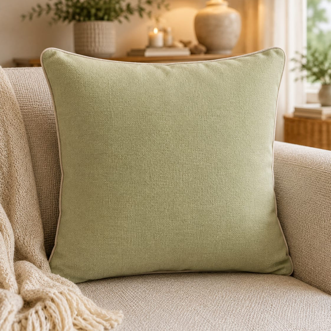 Linen Jungle Cushion, Multi