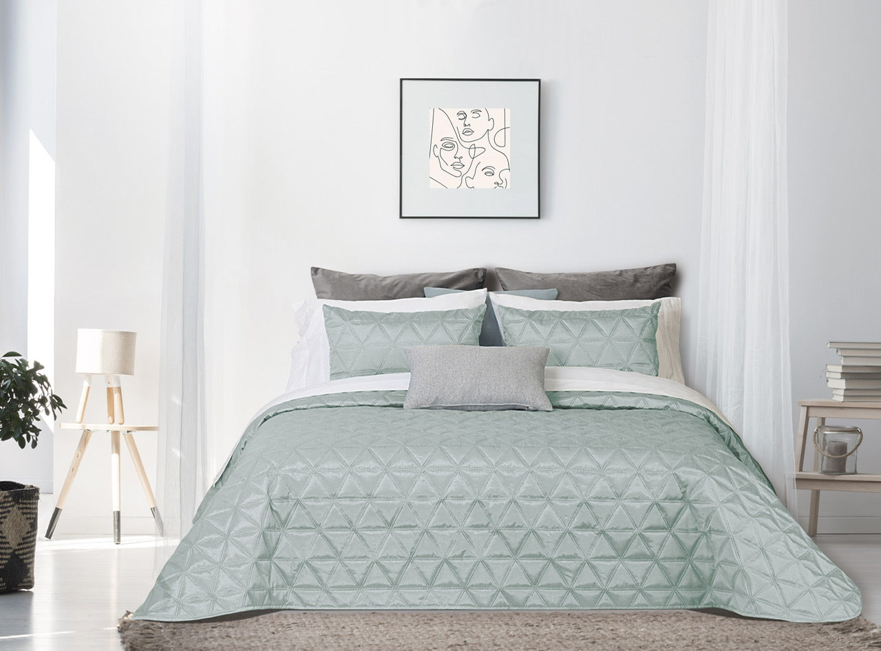 Luisa Luxury Sateen Bedspreads, Duck Egg Blue SALE
