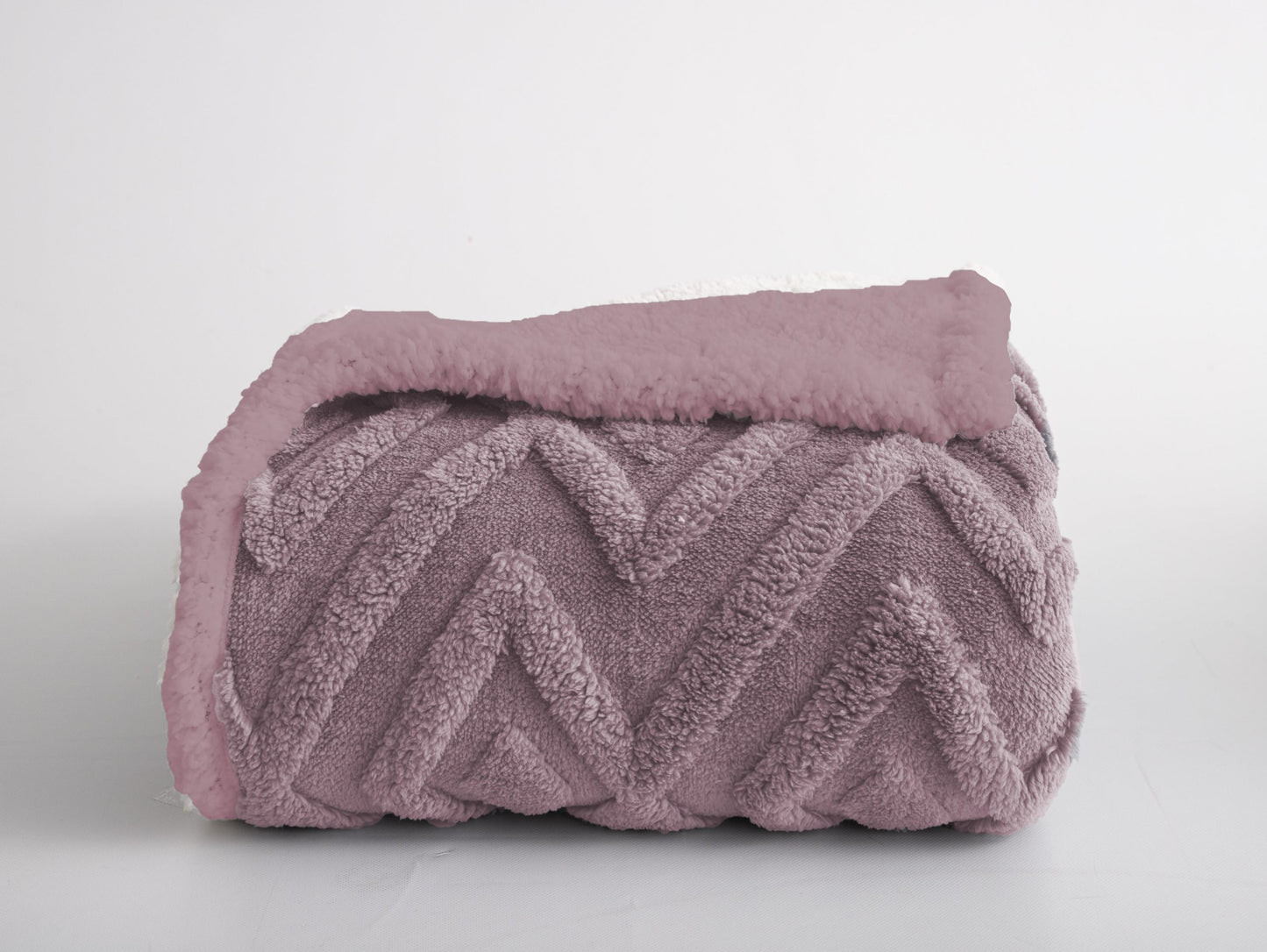 Chevron Tuft Snuggle Fleece Throw, Lilac SALE