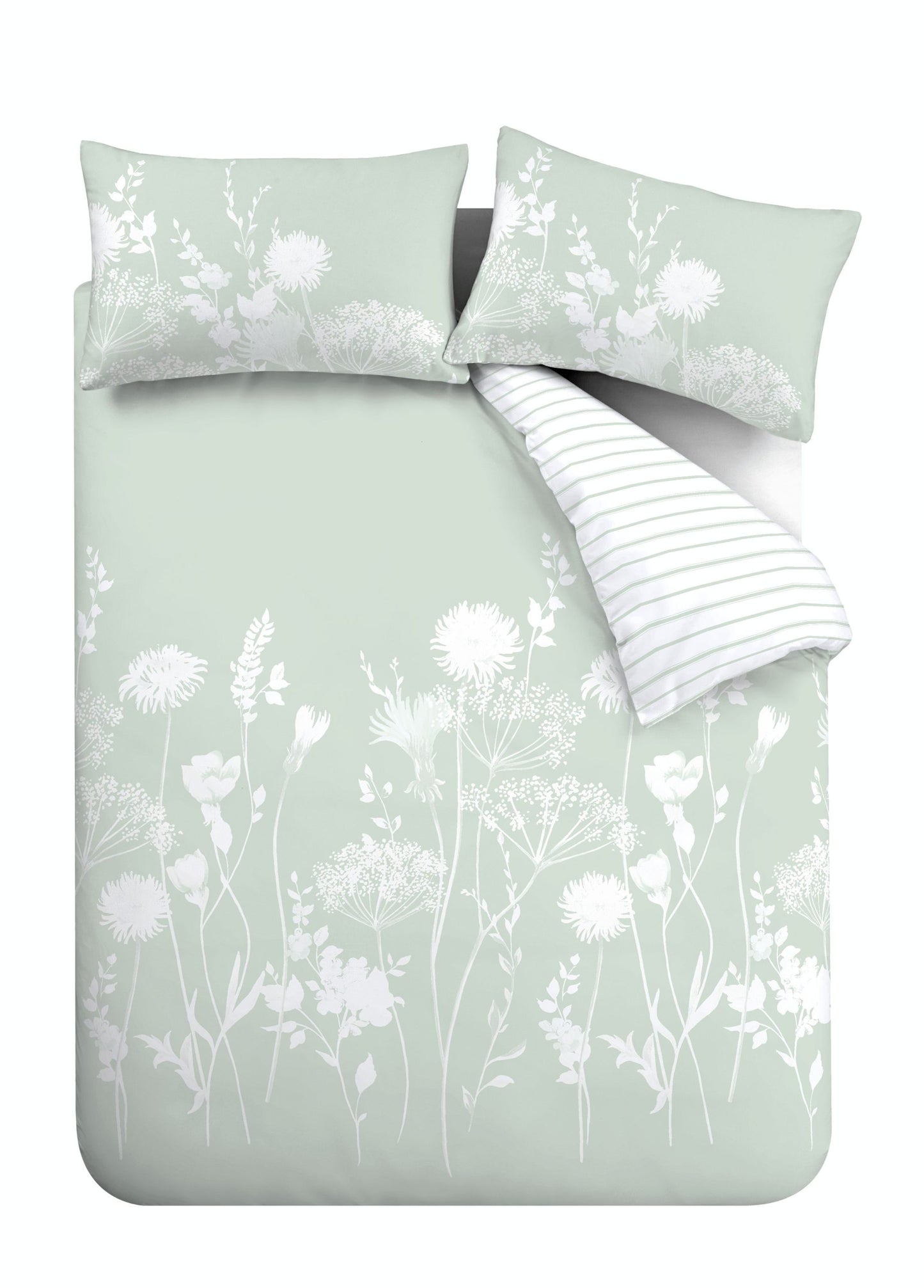 Catherine Lansfield Meadowsweet Duvet Set, Green FINAL REDUCTION