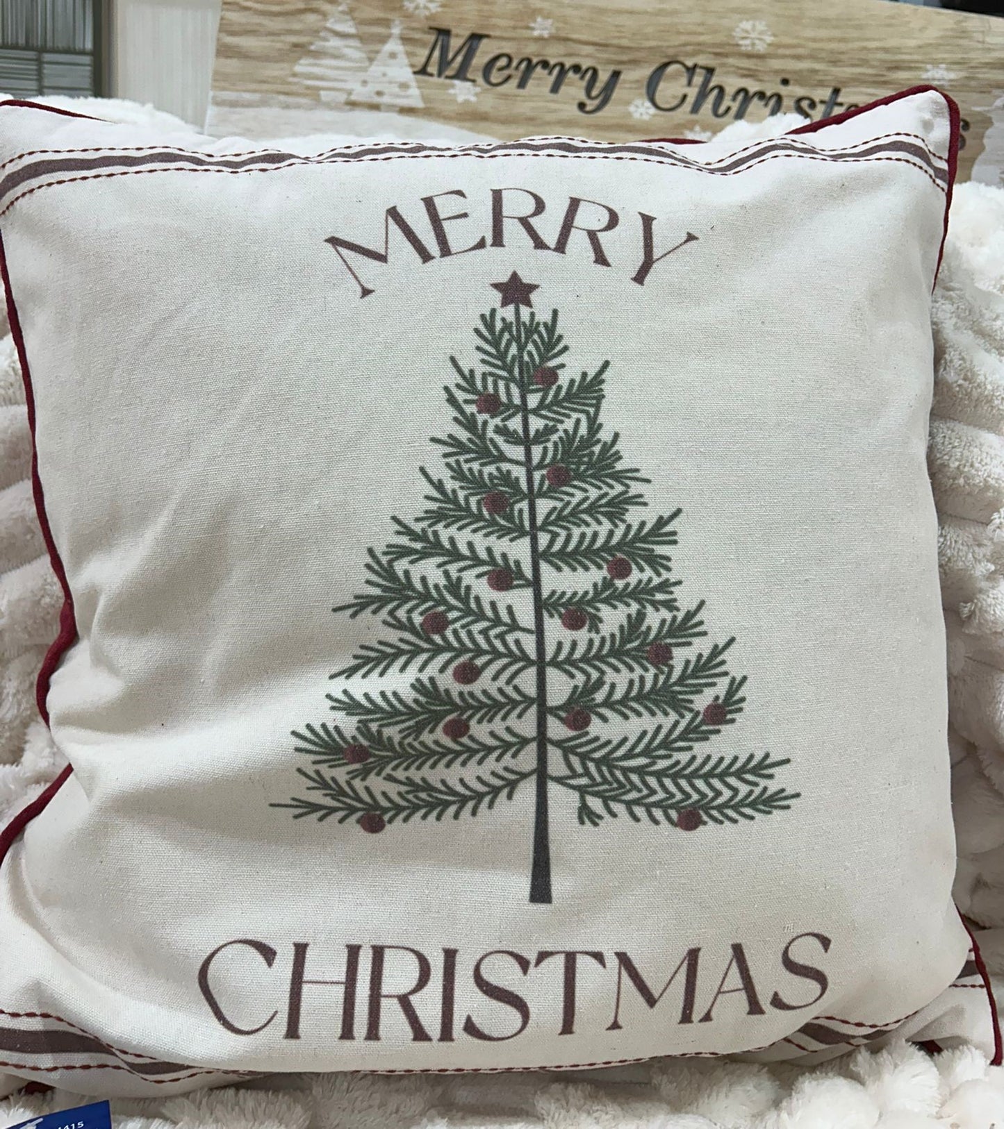 Merry Christmas Tree Christmas Cushion