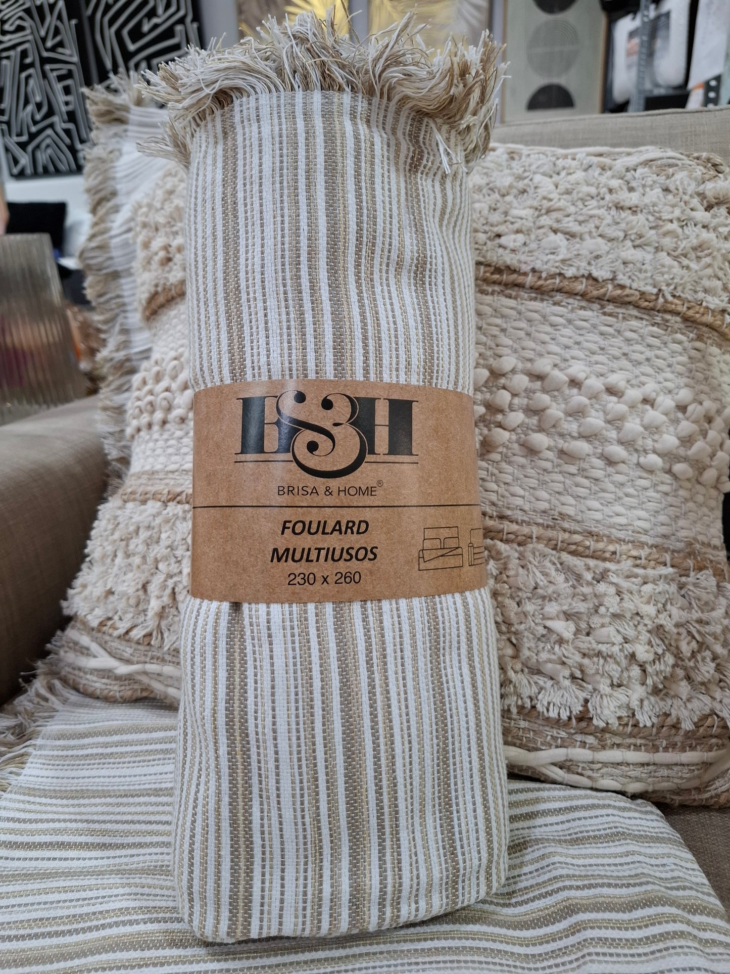 Summer Stripe Multiuse Throw - Natural
