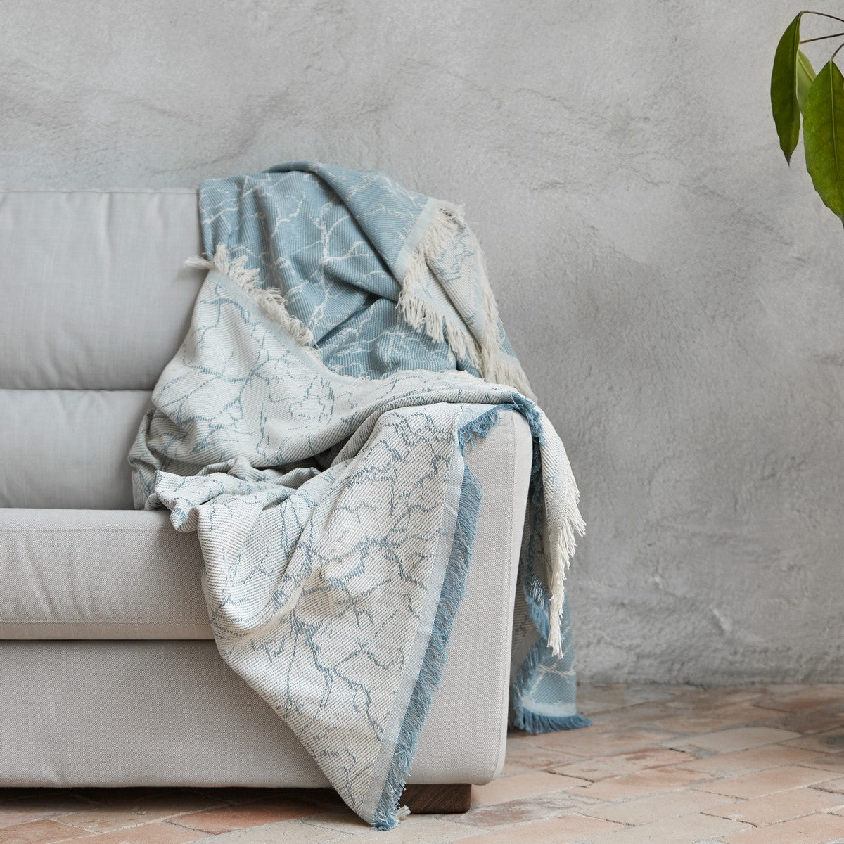 Carrera 100% Recycled Cotton Throws, Duck Egg FLASH SALE