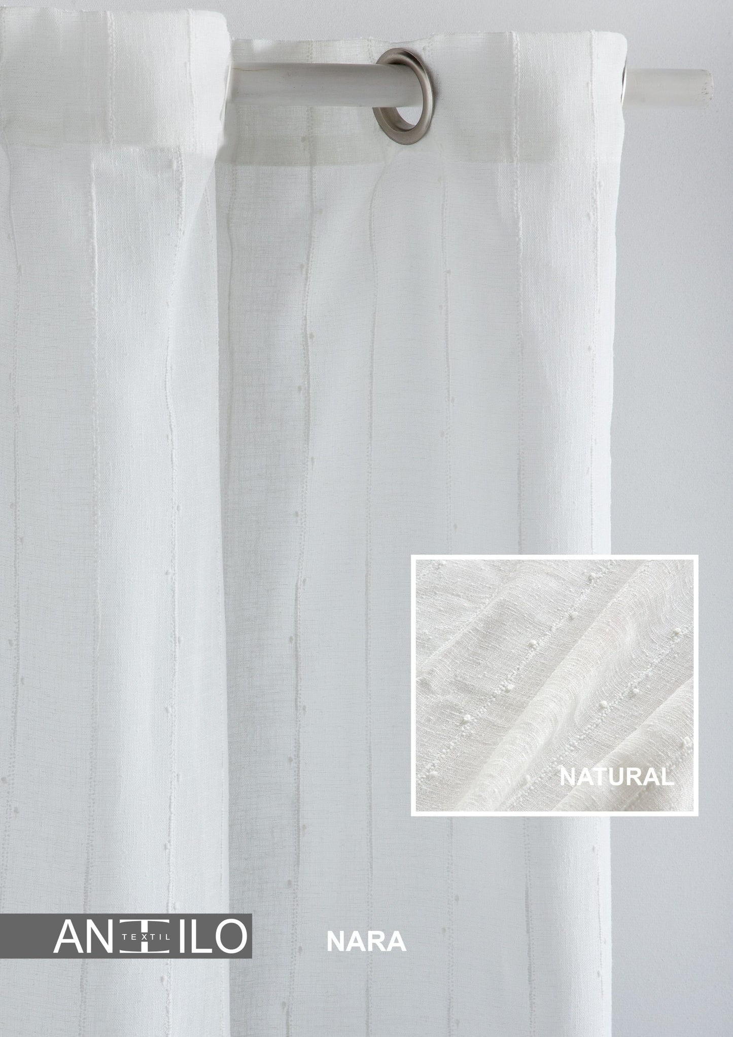 Nara Linen Style Eyelet Voile, Natural