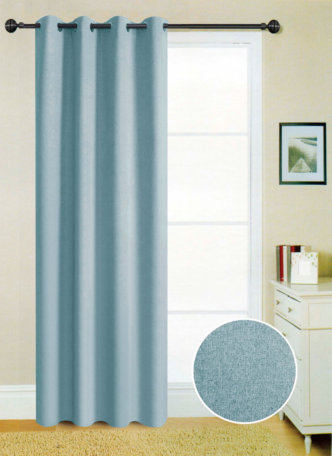 Night Blue Black Out Curtain Panels