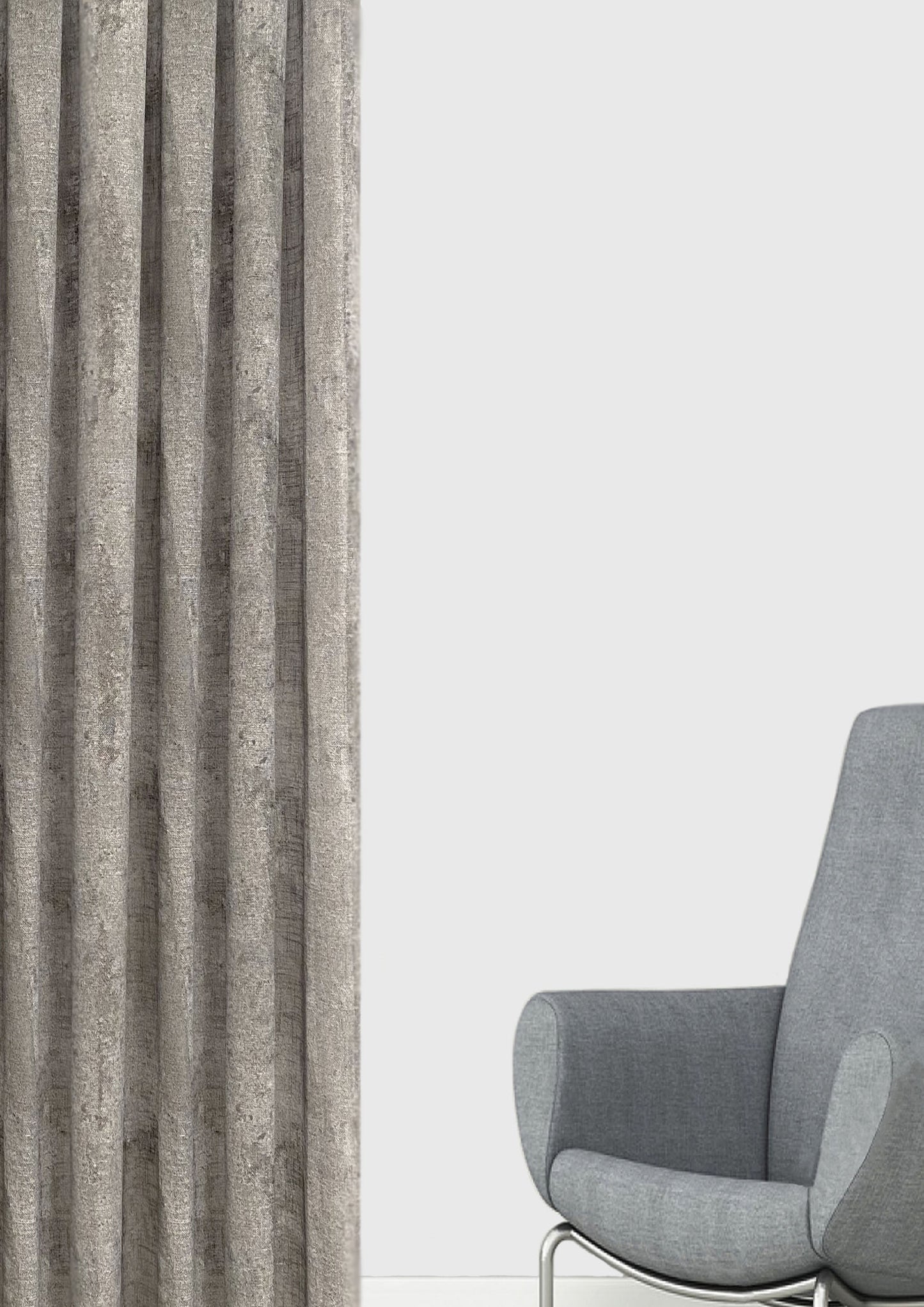 Nora Heavyweight Voile Ringtop or Pencil Pleat, Grey