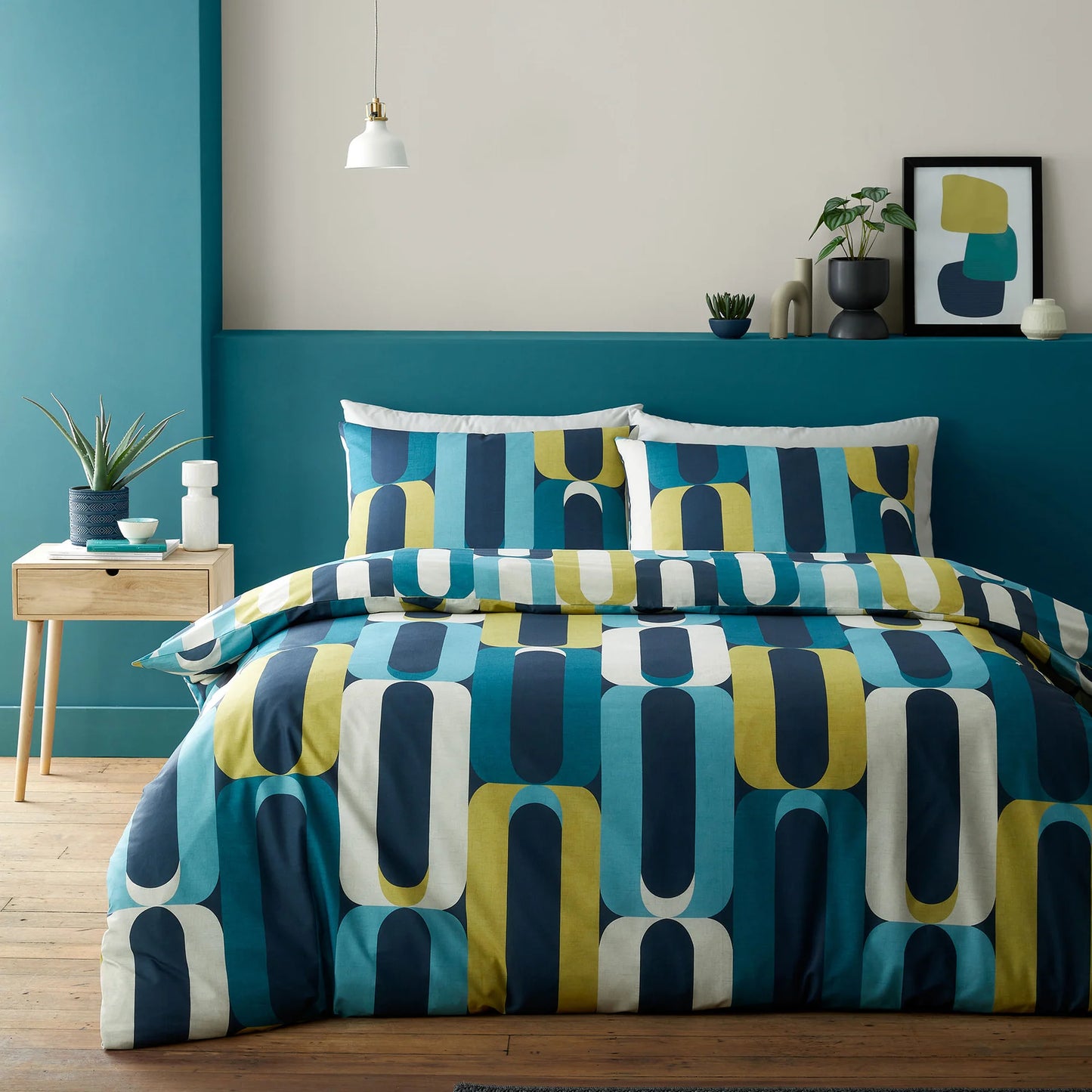 Oregon Geometric Duvet Set, Blue