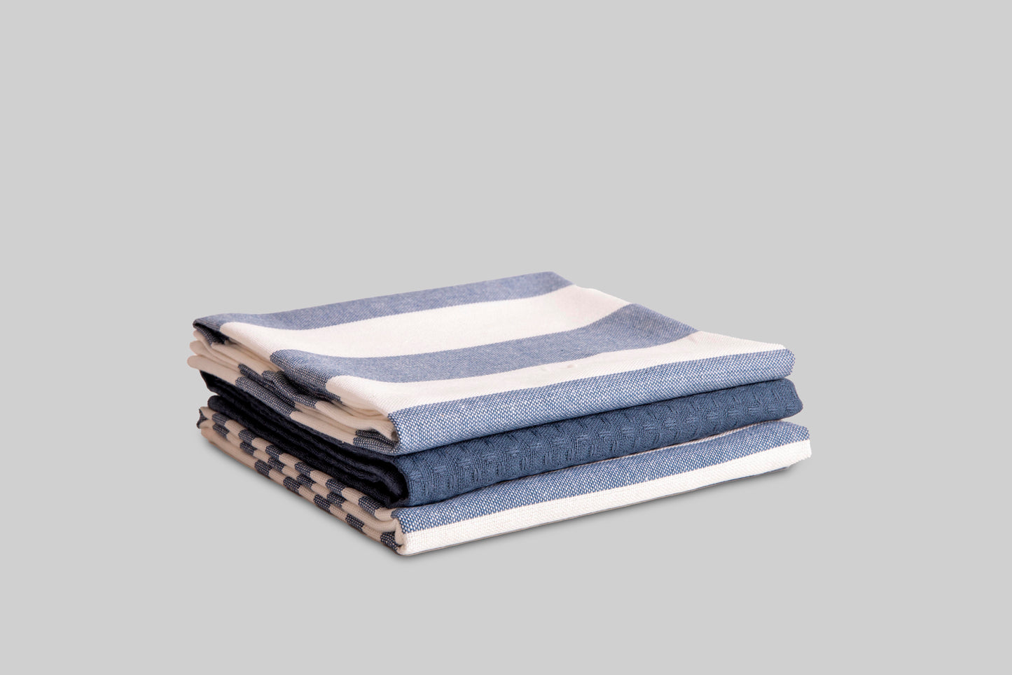 Lines 3 Pack Cotton Tea towels- Various Colours