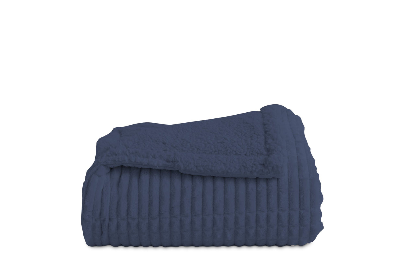 Oslo Luxury Sherpa Ribbed Throws, Navy SALE