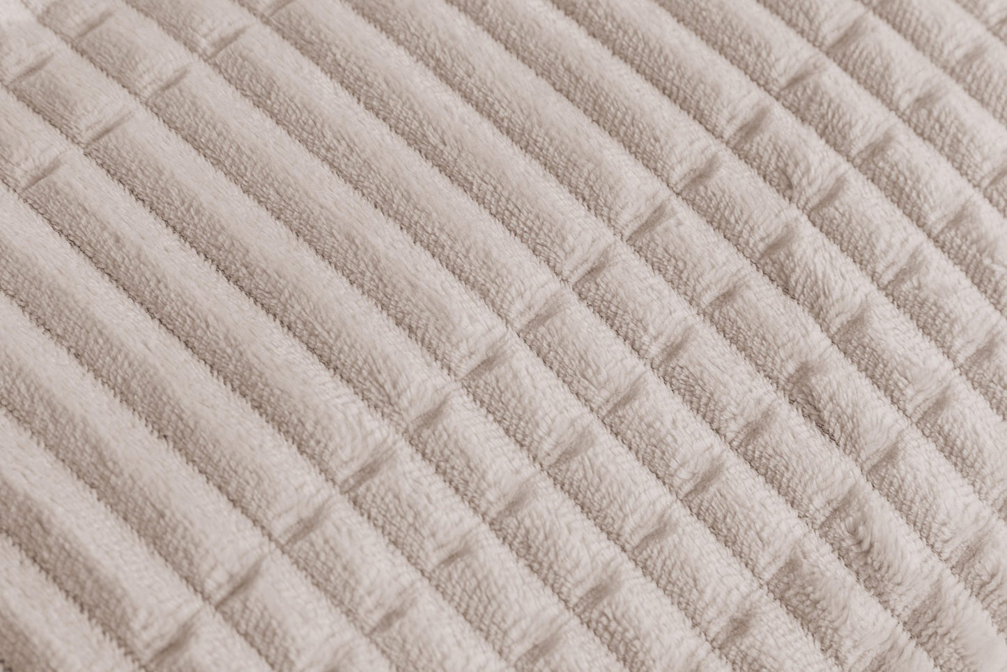 Oslo Luxury Sherpa Ribbed Throws, Beige SALE !